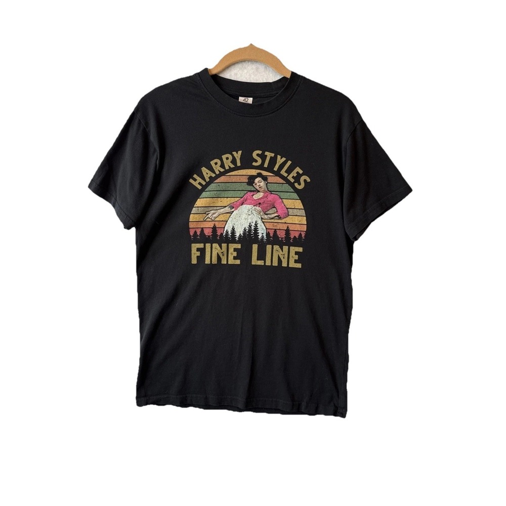 Harry Styles Fine Line Graphic Cotton T Shirt‎ S Retro Sunset Festival Concert